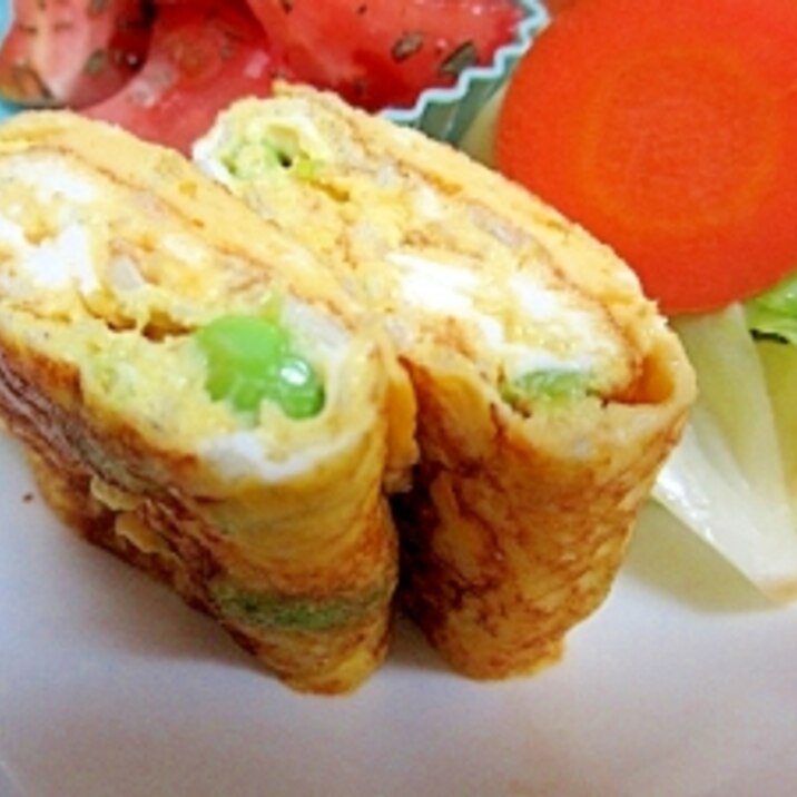 枝豆としらすの玉子焼き